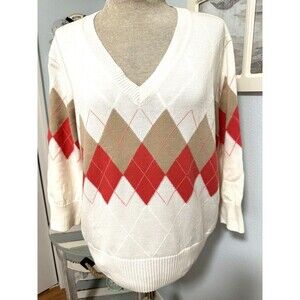 Womens Sport Haley Golf Sweater Sz LARGE Pullover 3/4 Length Sleeves